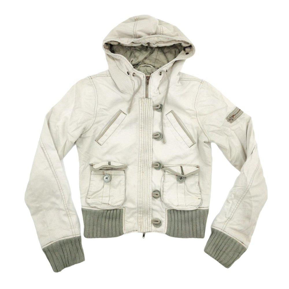 Abercrombie Hooded Jacket Women's Small Beige Hood